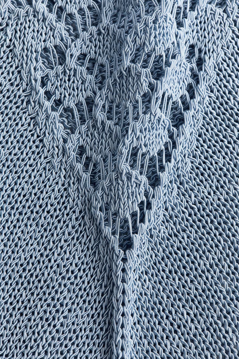 Crochet-look Dress, Alternate, color, Light dusty blue