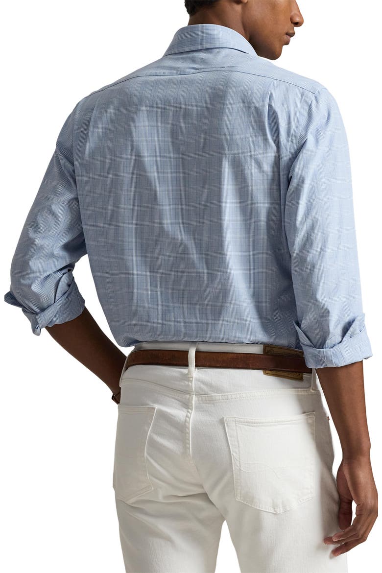 Classic Fit Glen Plaid Cotton Button-Up Shirt, Alternate, color, BLUE/ WHITE