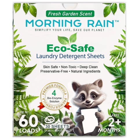 Eco Safe Laundry Detergent Sheets Fresh Garden Scent, 30 Sheets