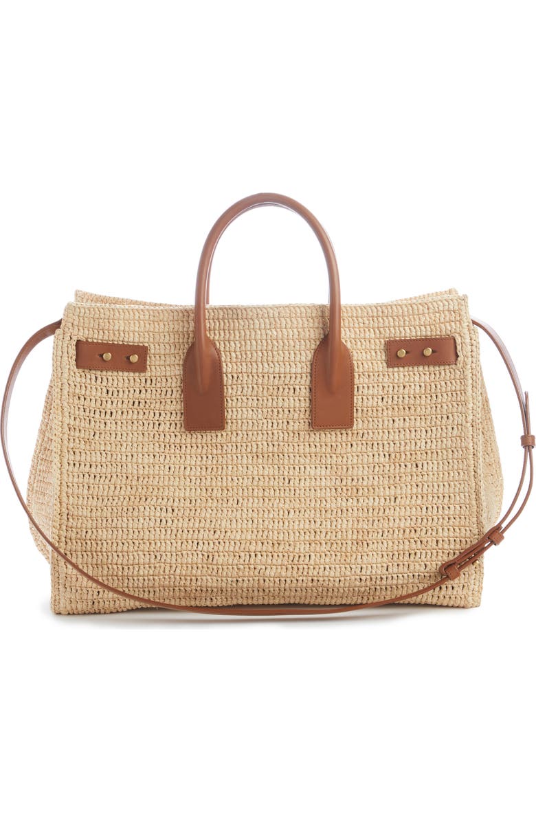 Saint Laurent Medium Sac de Jour Raffia Top Handle Bag, Alternate, color,