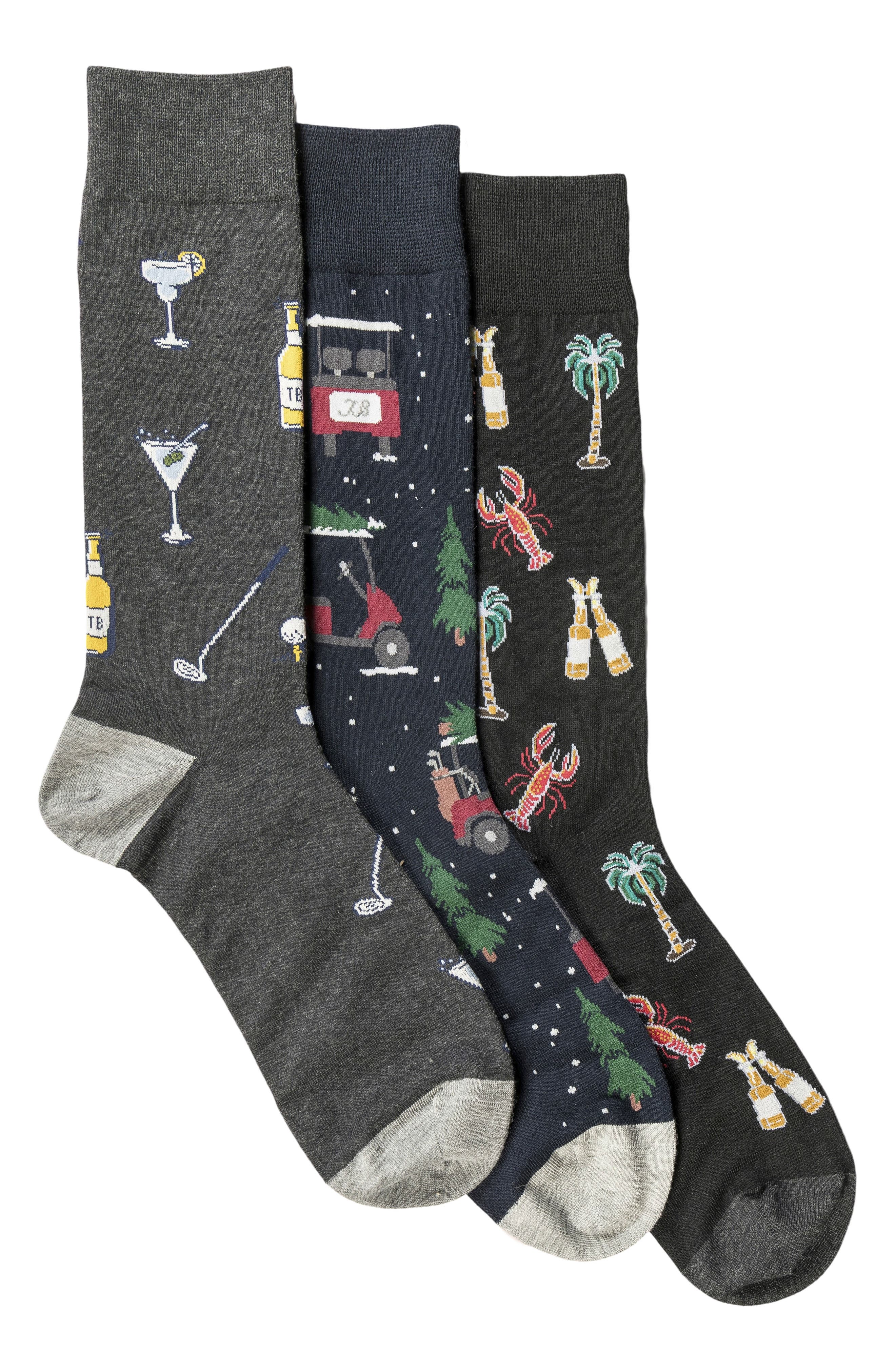 Tommy Bahama 3-Pack Assorted Crew Socks Gift Box