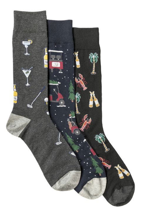 3-Pack Assorted Crew Socks Gift Box