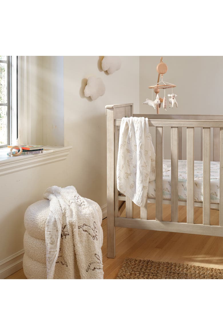 Signature Organic Cotton Muslin Meadow Baby Fitted Crib Sheet, Alternate, color, White