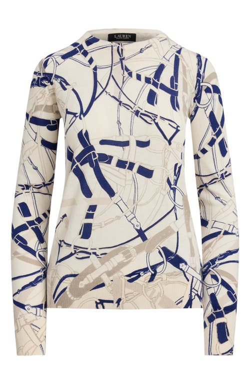 Ralph Lauren Womens Belting Print Cotton Blend Sweater P Xs Xxl In Multi