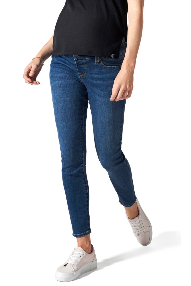 Ripped Belly Support Maternity Skinny Jeans, Main, color, MEDIUM WASH