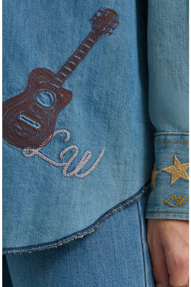 x Lainey Wilson Embroidered Denim Snap-Up Shirt, Alternate, color, DENIM