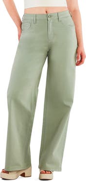 HINT OF BLU Mid Rise Relaxed Straight Leg Jeans