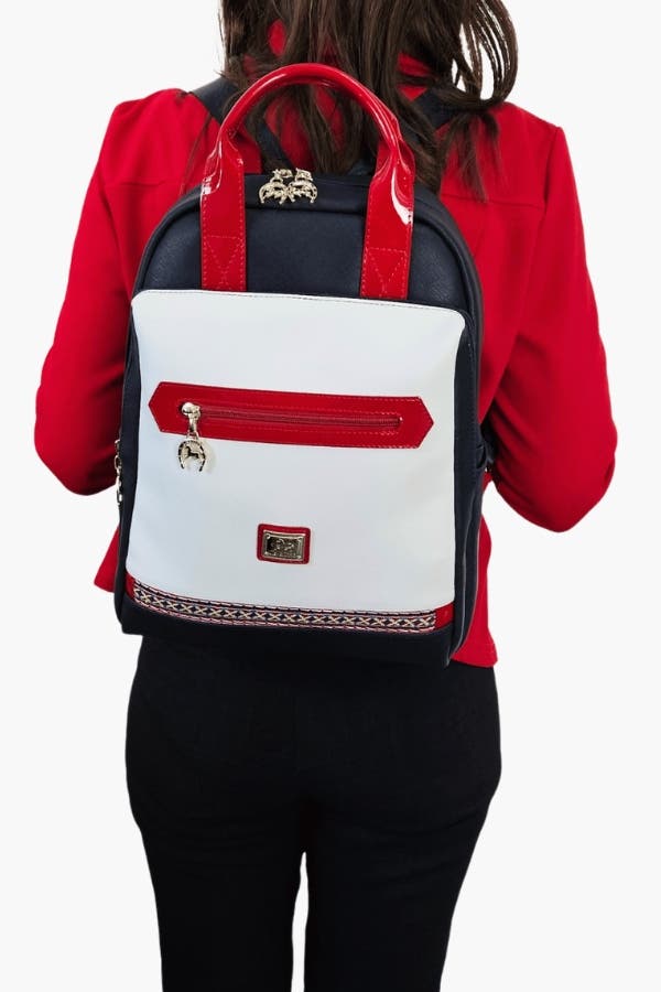 Twist 395 Backpack, Alternate, color, Navy / White / Red