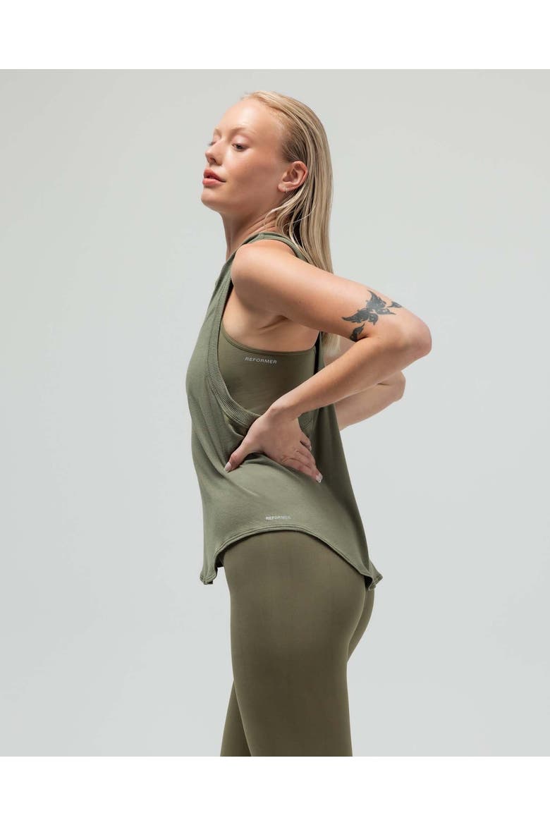 The Loose Racerback Tank Top, Alternate, color, OLIVE
