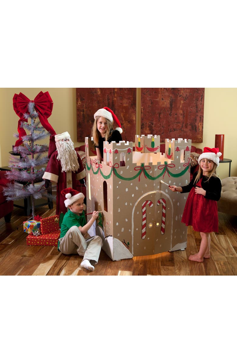 Easy Playhouse Blank Cardboard Castle, Alternate, color, Multicolored