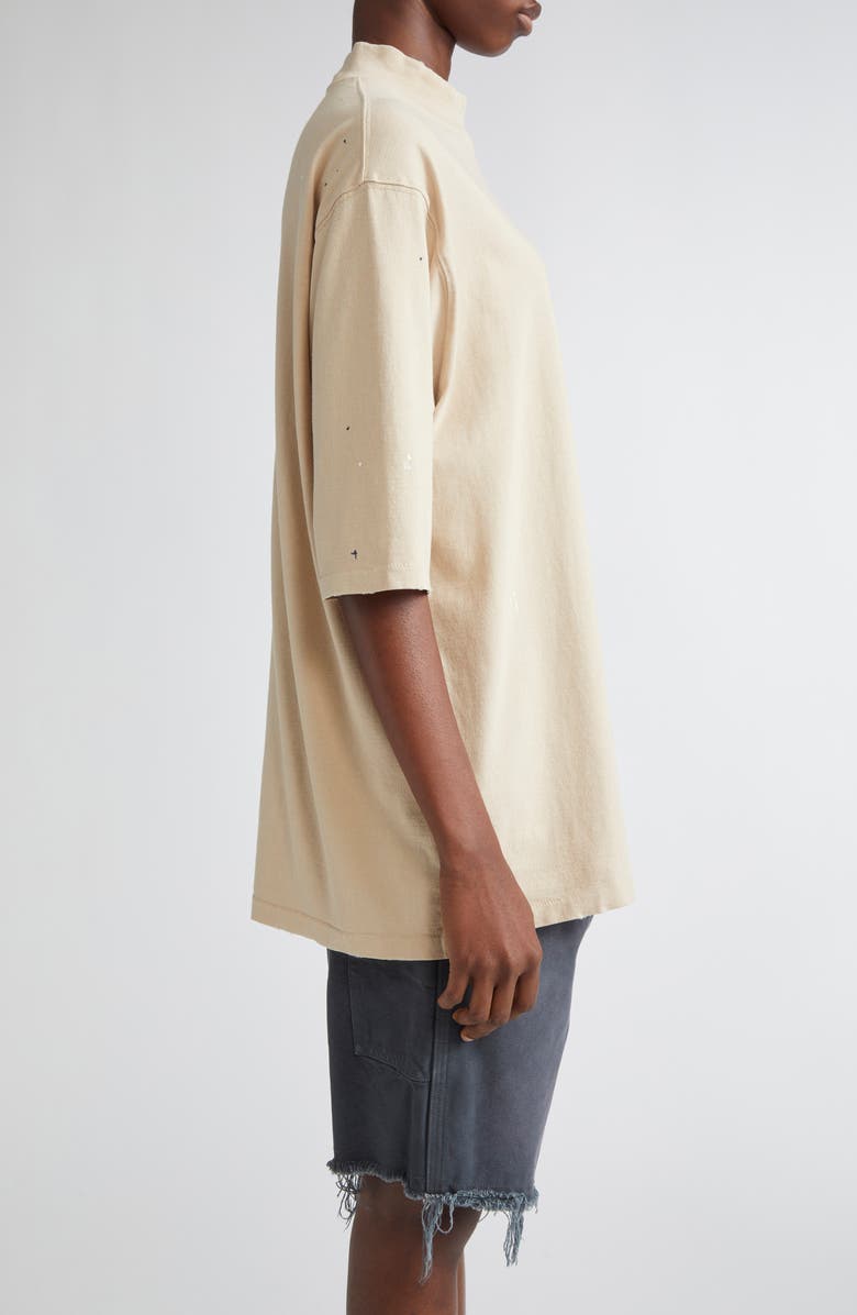 Maison Margiela Graffiti Logo Paint Splattered Pocket T-Shirt, Alternate, color, Beige