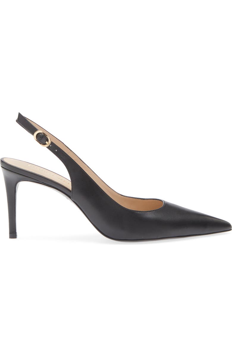 Stuart Weitzman Stuart Power 75 Pointed Toe Slingback Pump, Alternate, color, Black