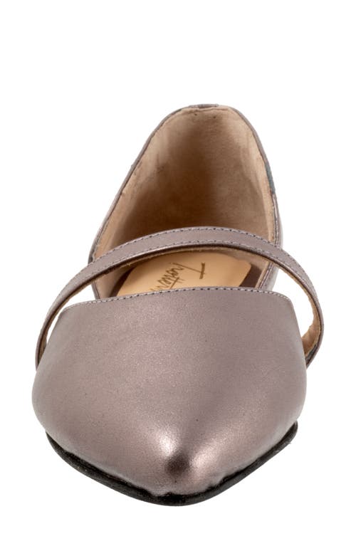 Trotters Emory D'orsay Pointed Toe Flat In Pewter