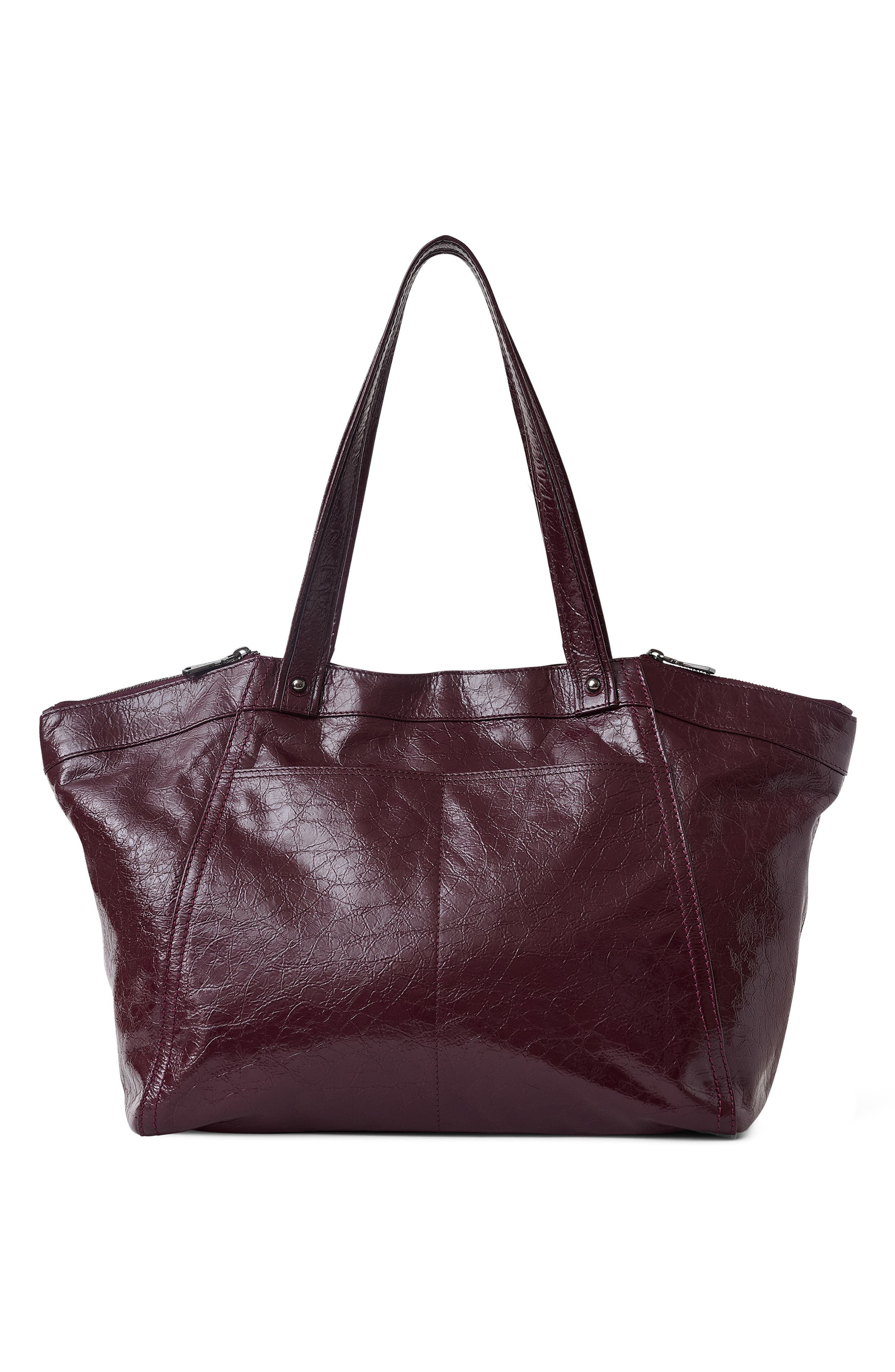 Downtown Leather Tote, Alternate, color, WINE CRINKLE
