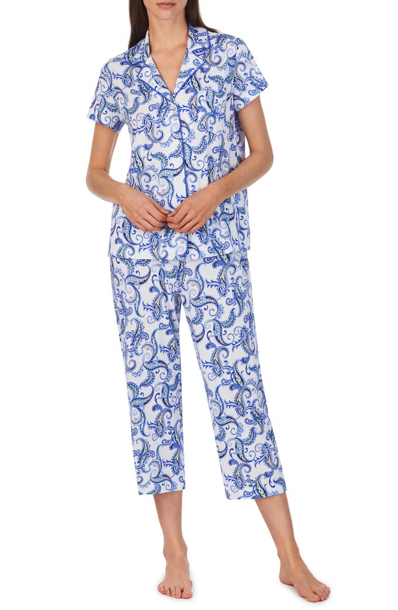 Lauren Ralph Lauren Print Capri Pajamas, Main, color, 