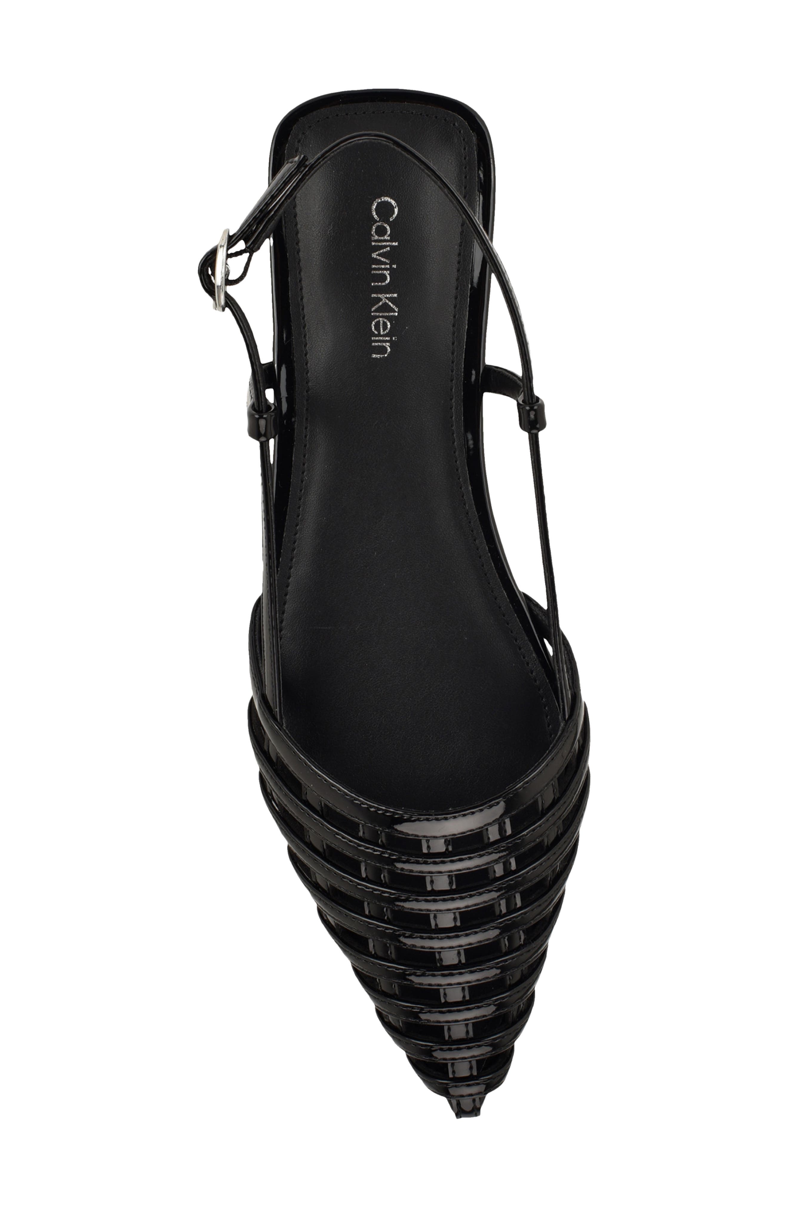 Calvin Klein Glessia Slingback Flat, Alternate, color, Black