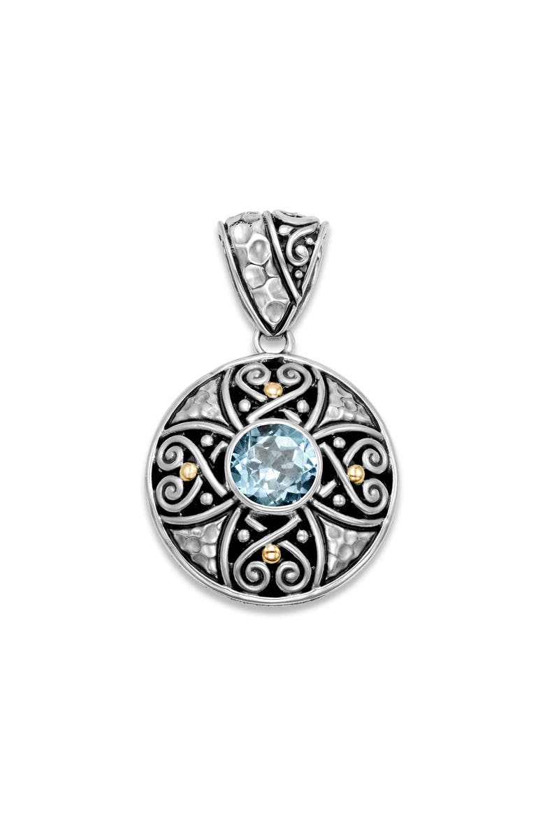 Round Filigree Pendant, Main, color, BLUE