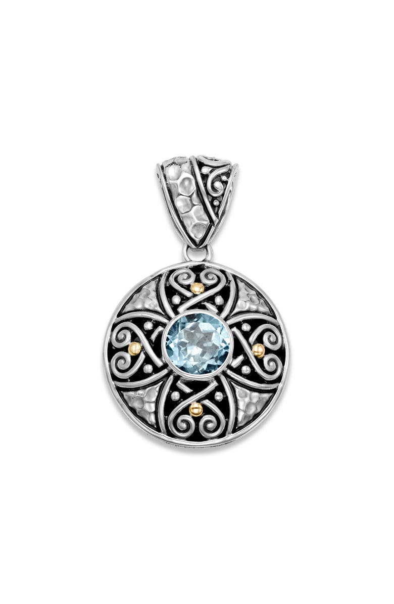 SAMUEL B. Round Filigree Pendant, Main, color, Blue
