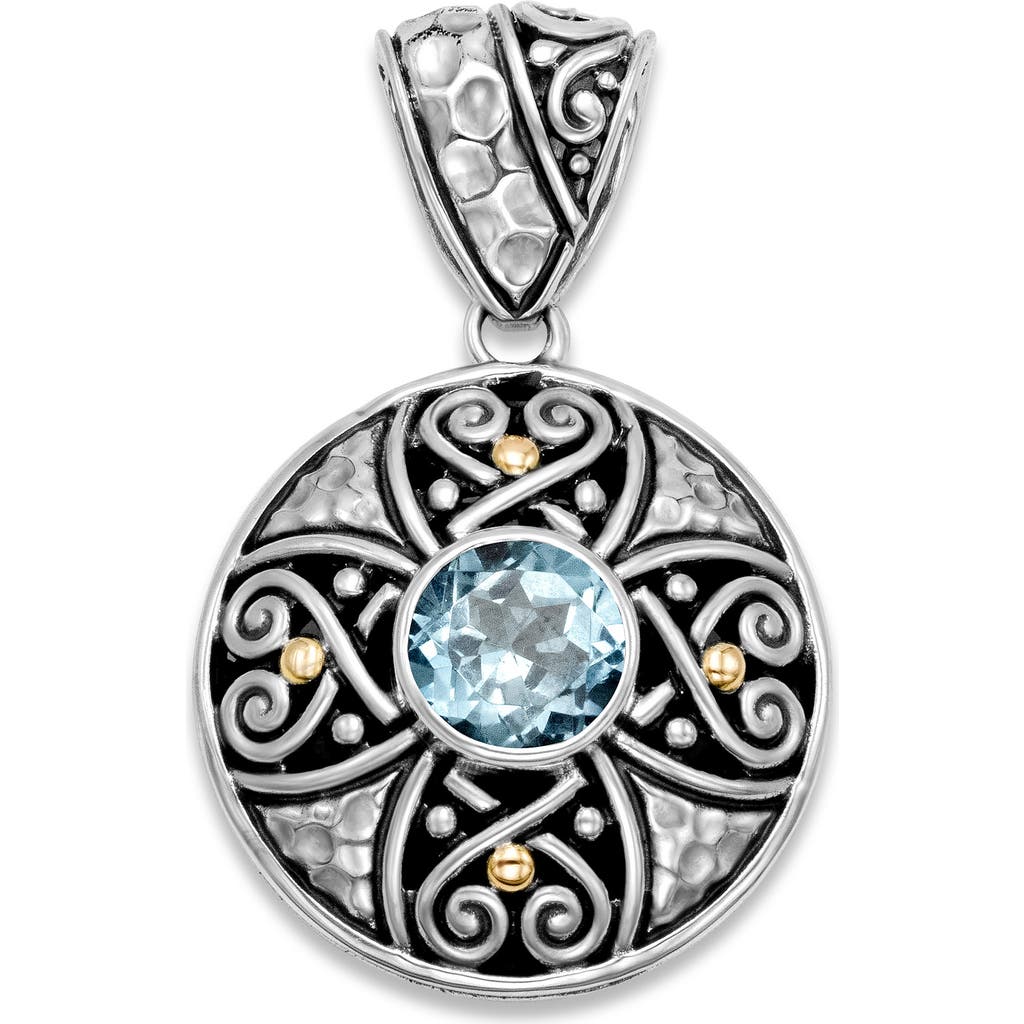 Samuel B. Round Filigree Pendant In Blue