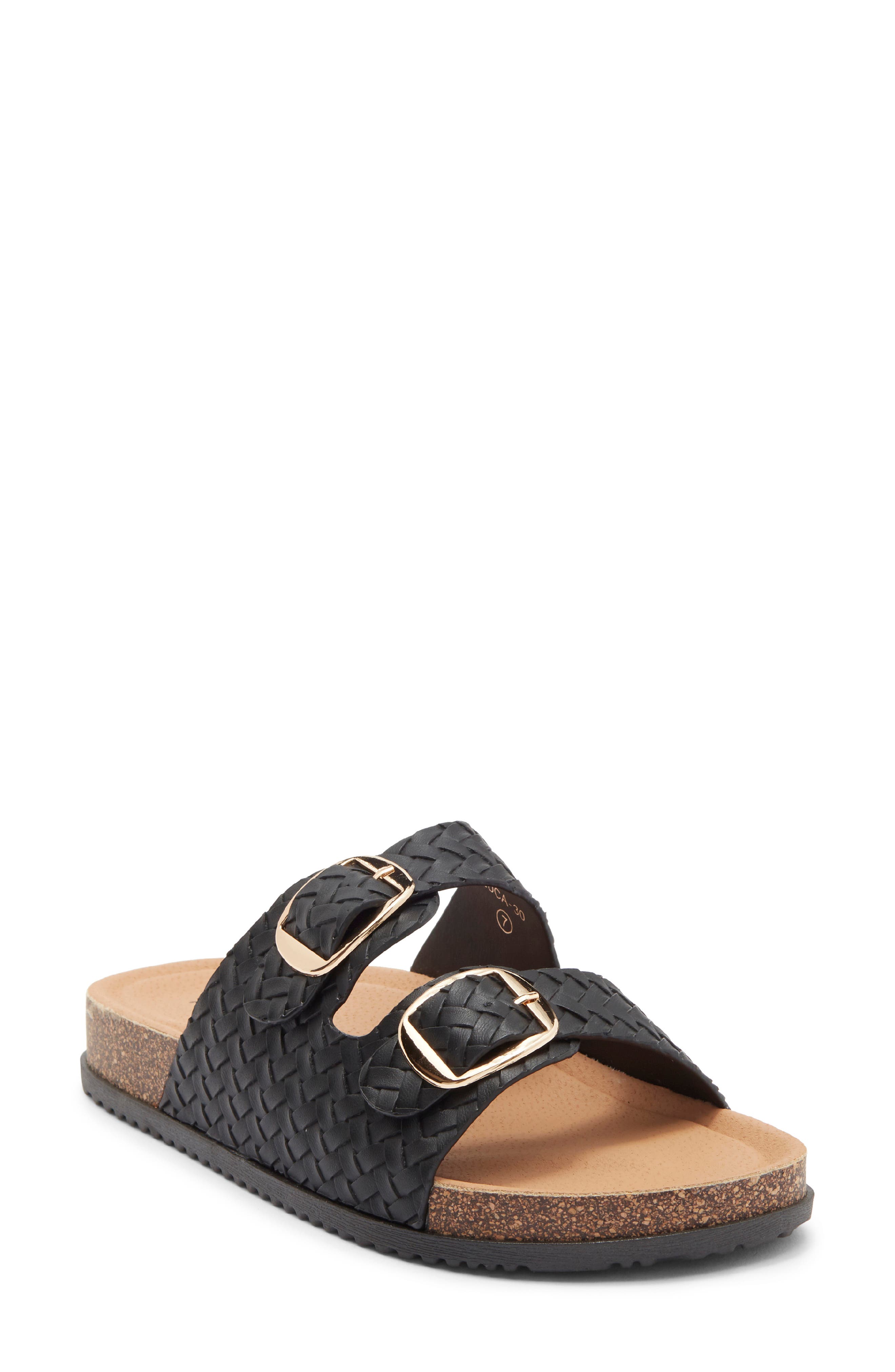TOP MODA Luca Slide Sandal, Main, color, Black