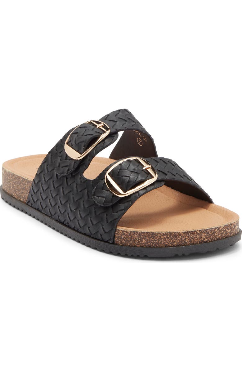 TOP MODA Luca Slide Sandal, Main, color, Black