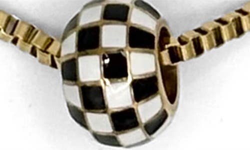 Rebl Checkered Bead Pendant Necklace In Black And White