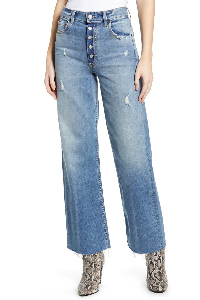 The Mikey High Waist Ankle Straight Leg Jeans, Main, color, TWO FOR THE ROAD