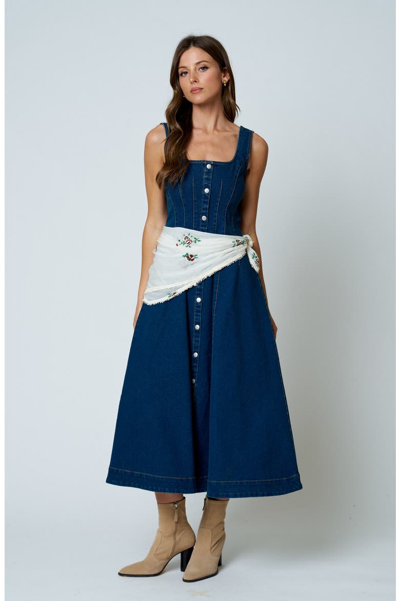 Denim Midi Dress, Alternate, color, DENIM