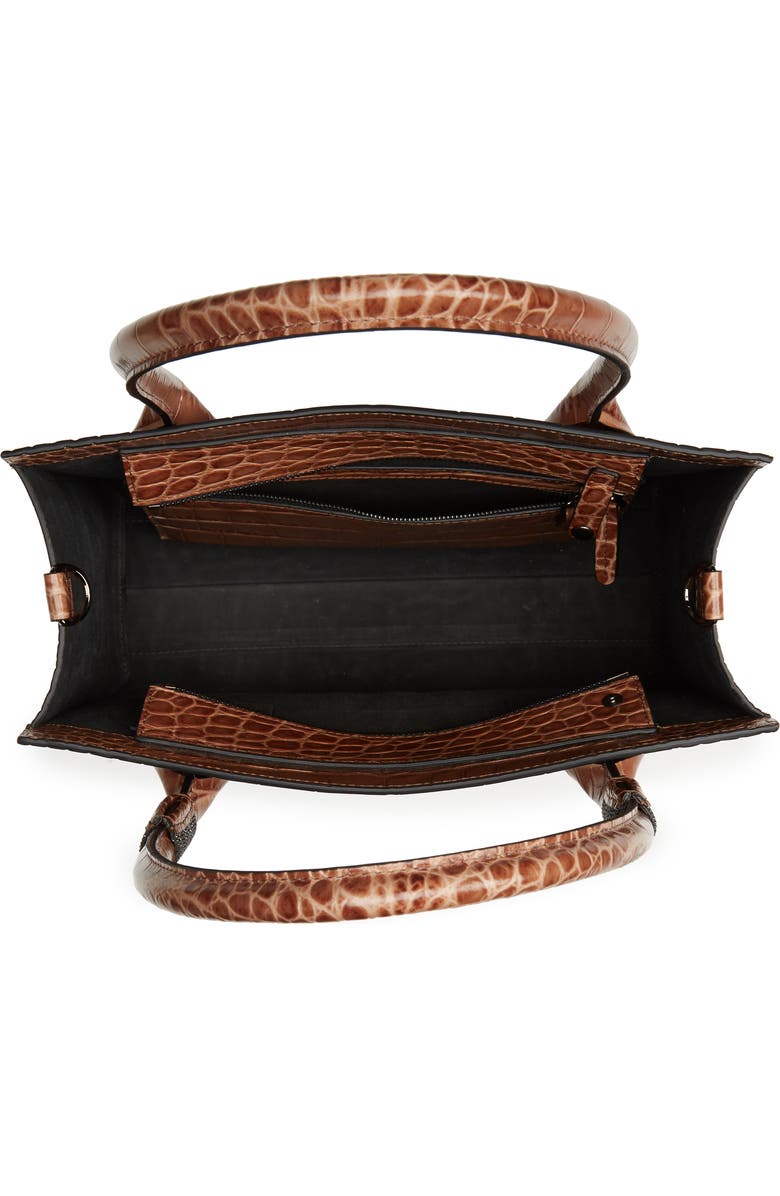 Brunello Cucinelli Monili Trim Croc Embossed Leather Tote, Alternate, color,