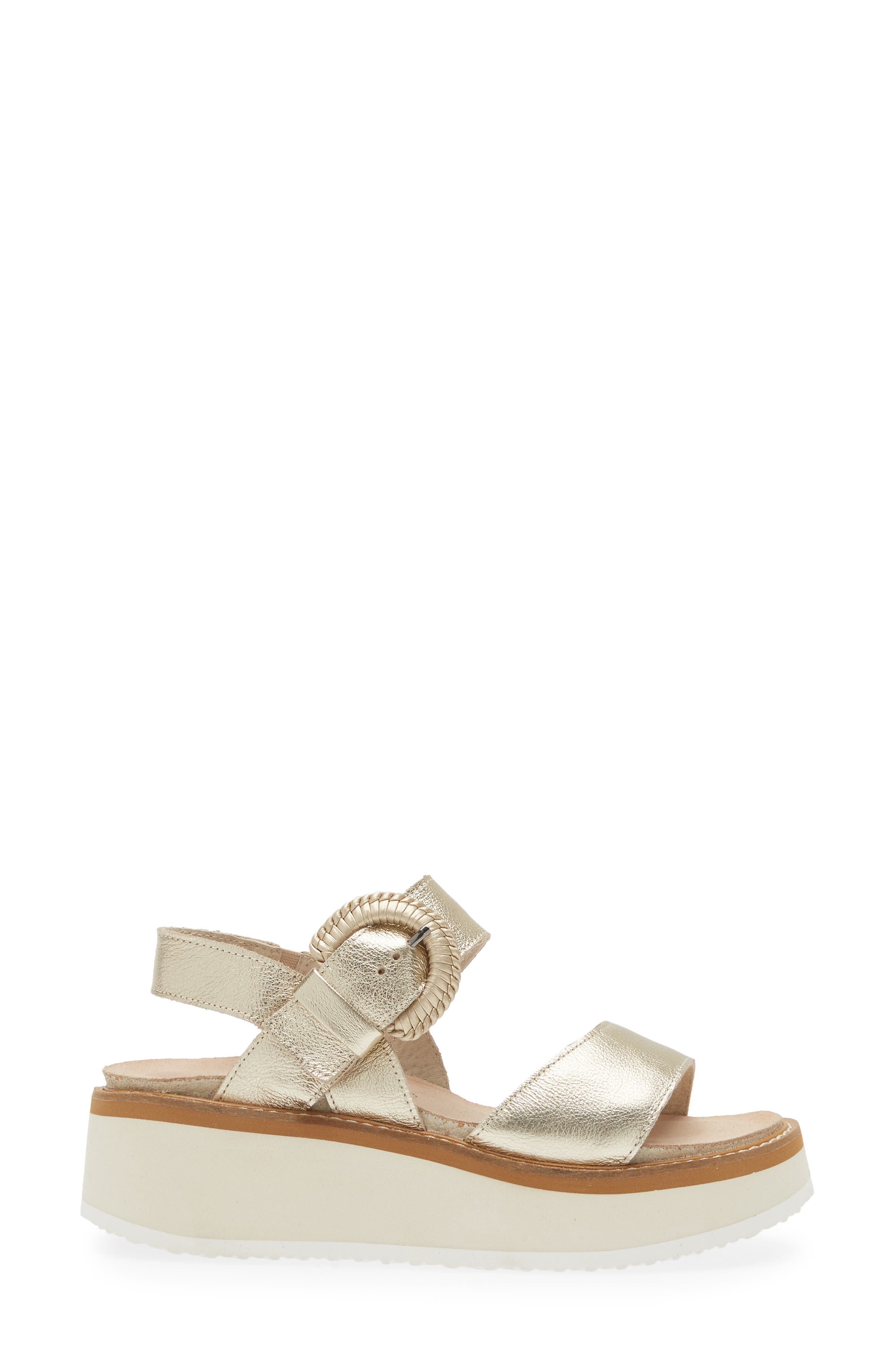 Crepe Platform Sandal, Alternate, color, RADIANT GOLD LEATHER