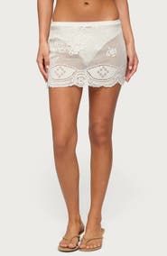 EDIKTED Rusa Sheer Open Stitch Miniskirt