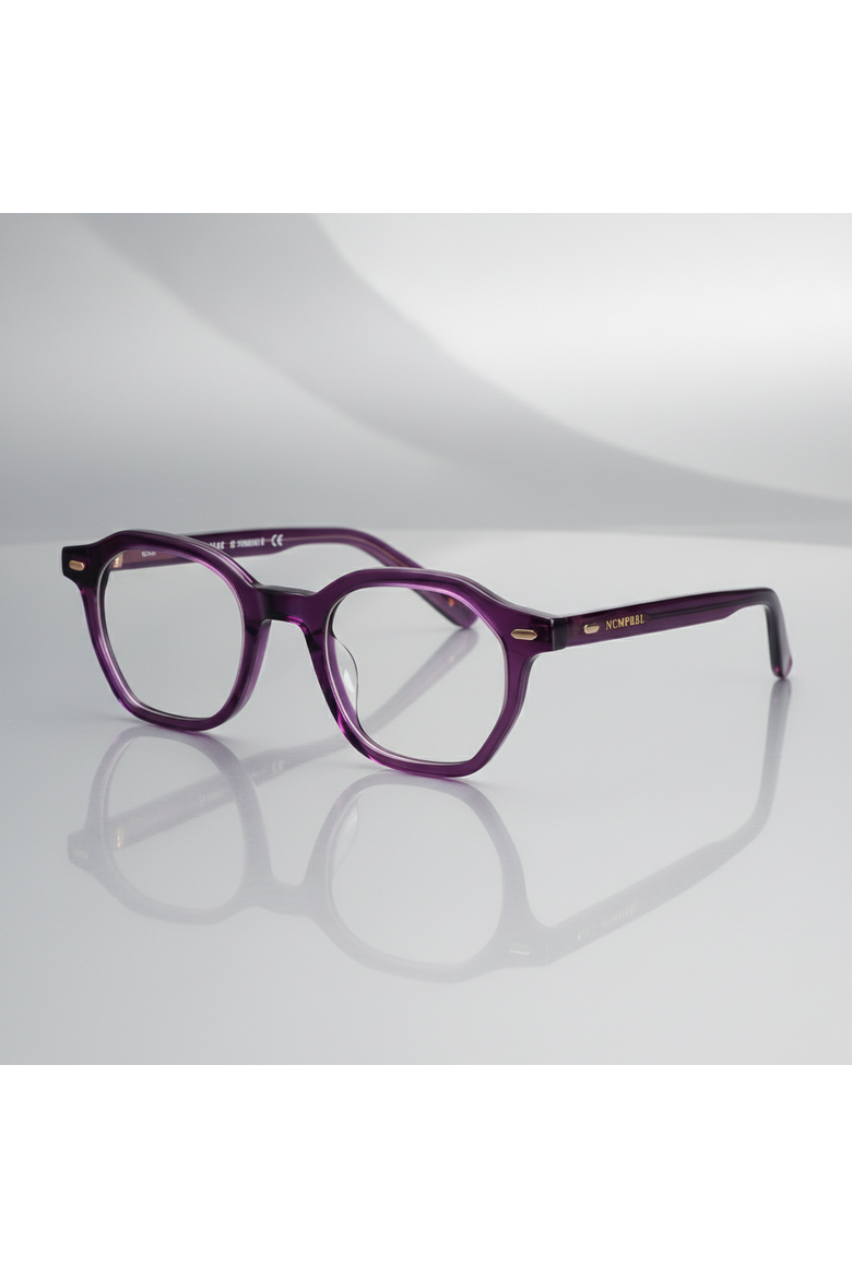 Haze 46mm Geometric Eyeglasses, Alternate, color, Smoked Violet