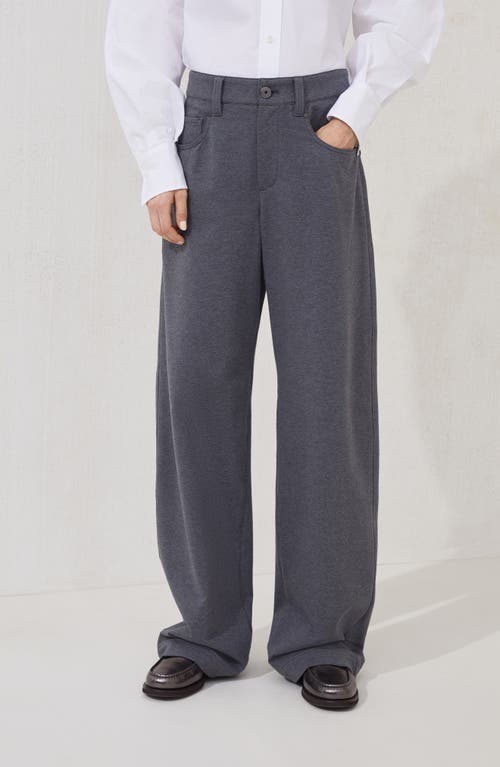 Brunello Cucinelli Pocket-detail Stretch-cotton Trousers In Gray