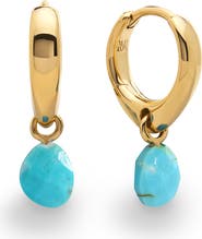 Monica Vinader Nura Stone Huggie Hoop Earrings