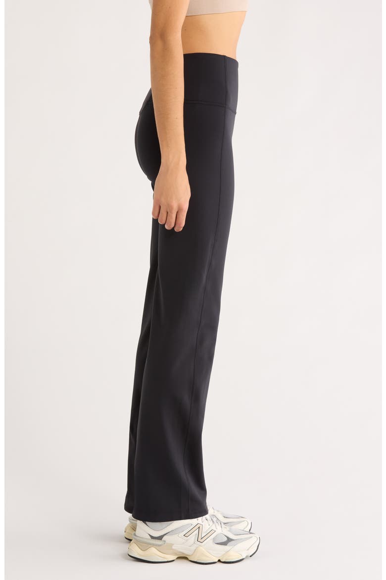 Cozy Tech High Waist Straight Leg Pants, Alternate, color, BLACK