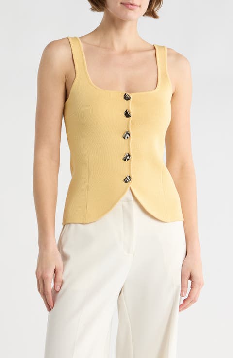 Button Front Sweater Tank