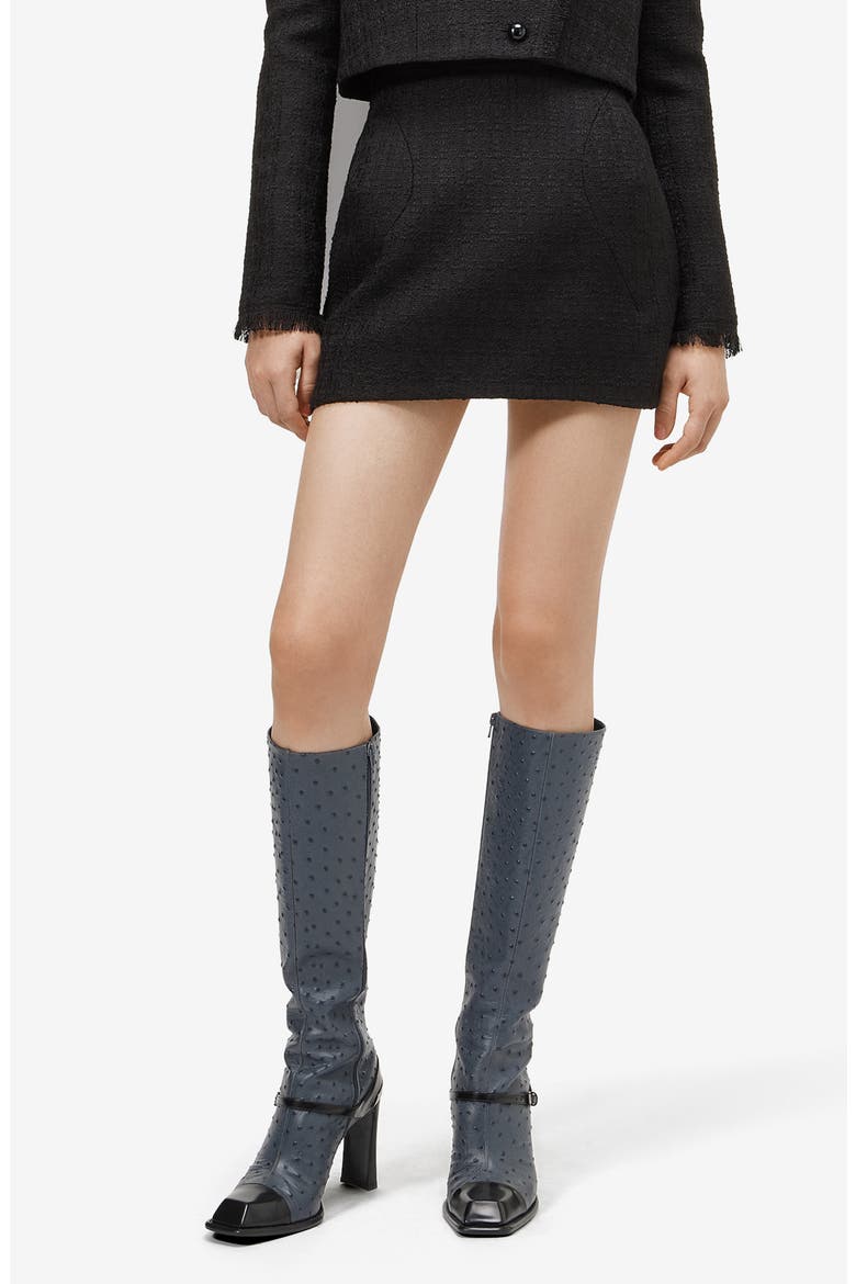 Wool & Mohair Miniskirt, Main, color, BLACK