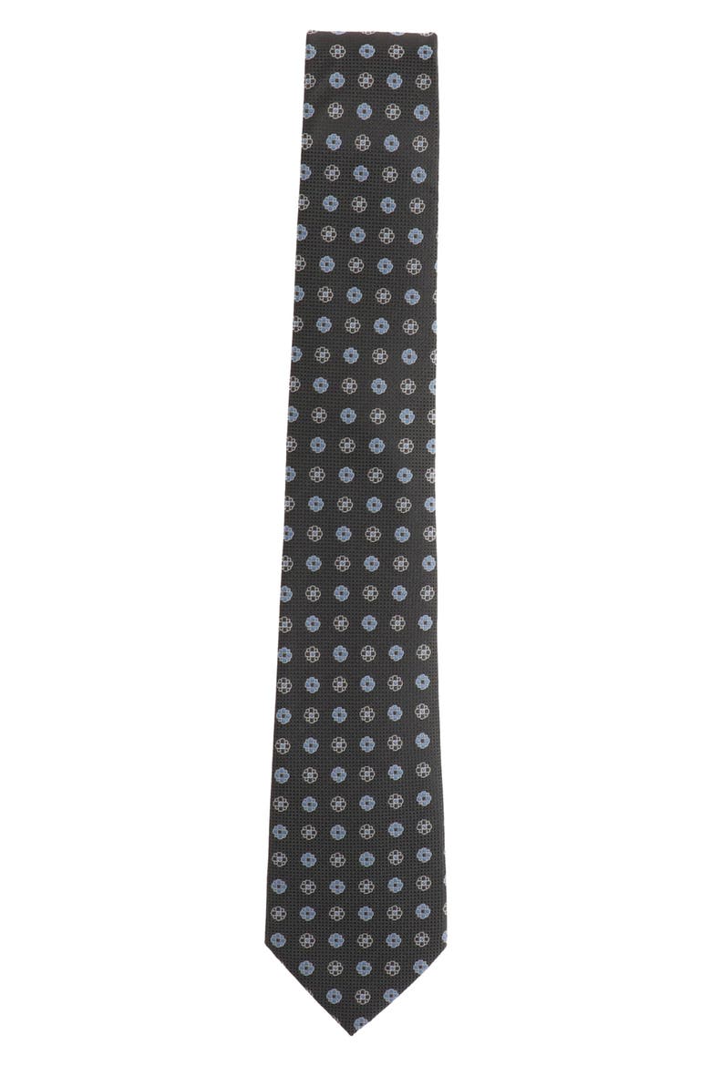 Flower Dot Tie, Alternate, color, SILVER