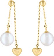 EFFY Freshwater Pearl & Heart Drop Earrings