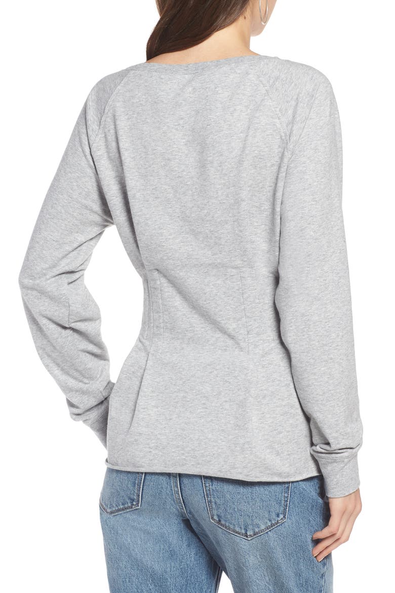 Cinched Waist Sweatshirt, Alternate, color, GREY HEATHER