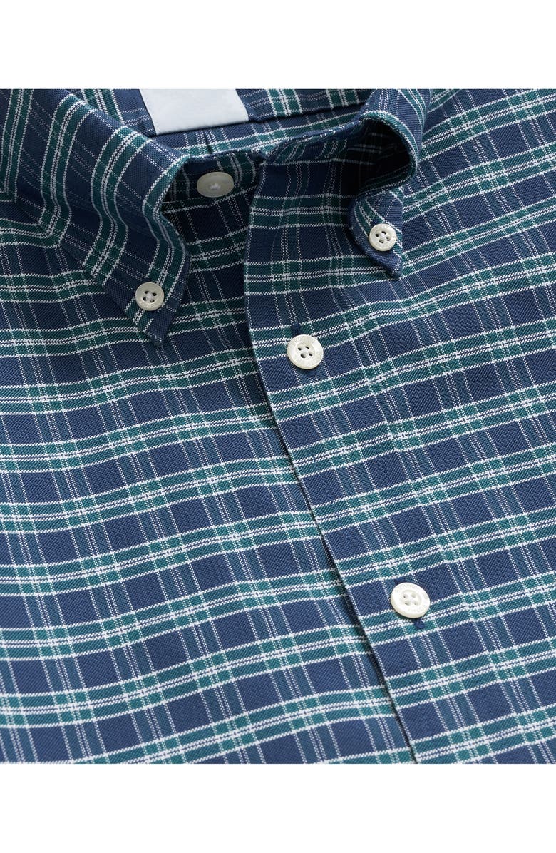 Brooks Brothers Plaid Wrinkle Resistant Stretch Cotton Button-Down Shirt, Alternate, color, Navy Green Heron Check