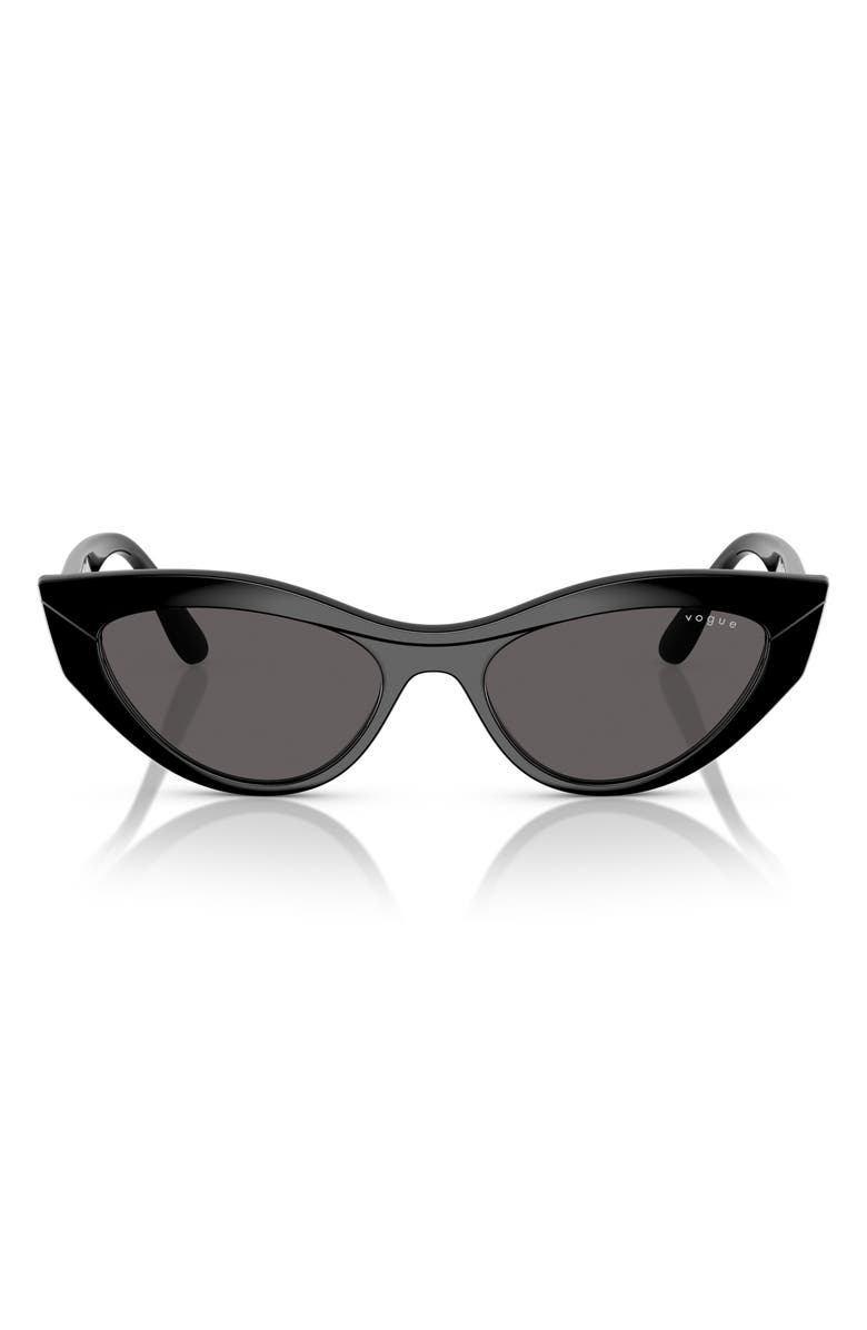 VOGUE 52mm Polarized Cat Eye Sunglasses, Main, color, Black