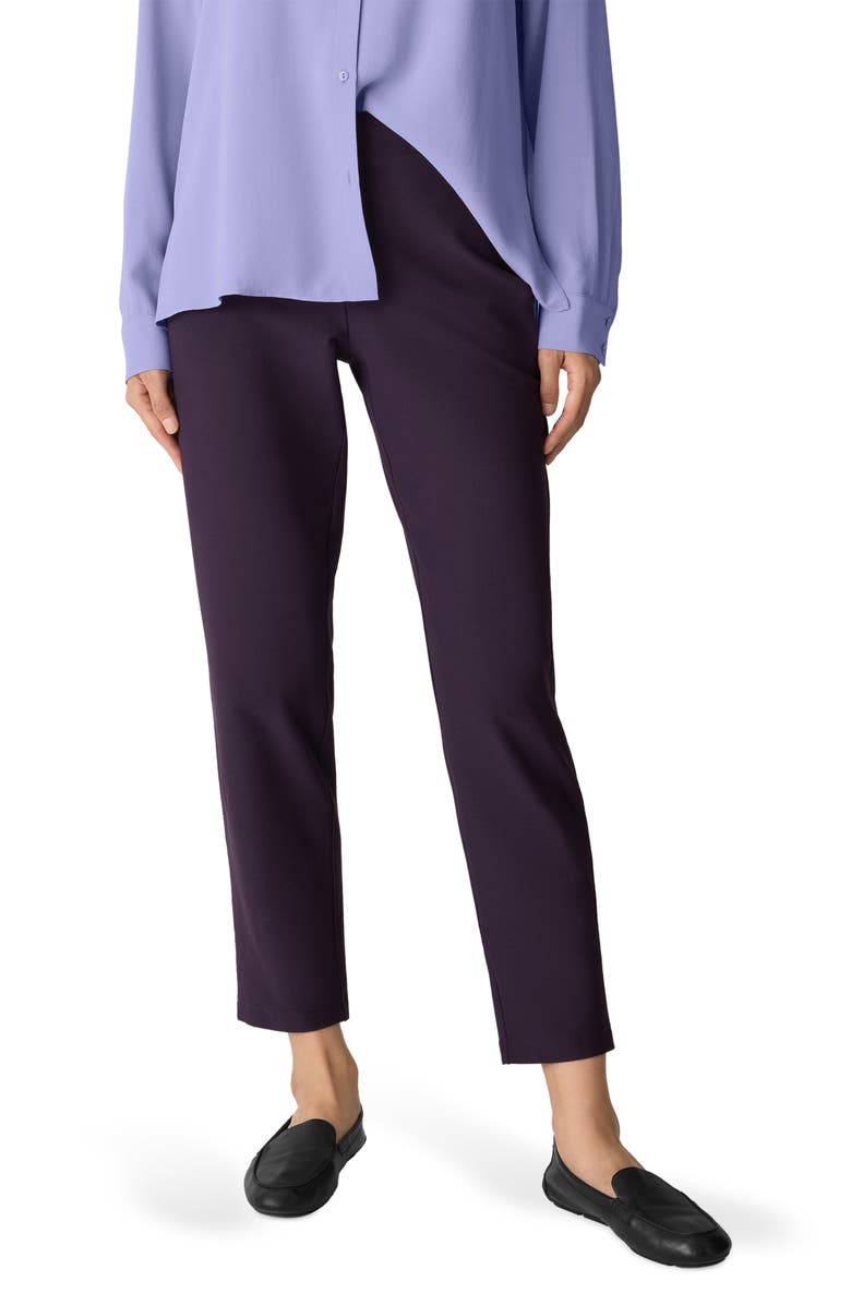 Eileen Fisher Slim Ankle Pants, Main, color, Aubergine