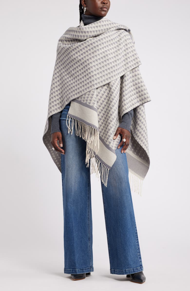 Nordstrom Houndstooth Ruana, Alternate, color,