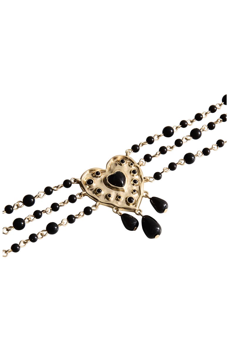Beaded Heart Necklace, Alternate, color, GOLD