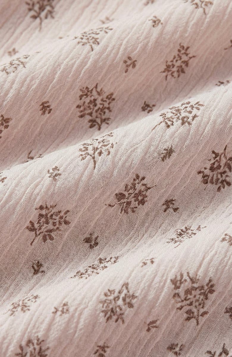 Modenaire Floral Tie Neckline Peplum Top, Alternate, color, Light Pink Floral