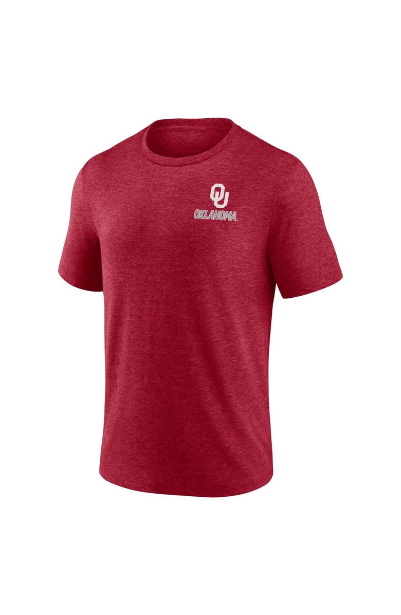 FANATICS Heather Crimson Oklahoma Sooners Ideal Faded Tri-Blend T-Shirt, Alternate, color, Crimson