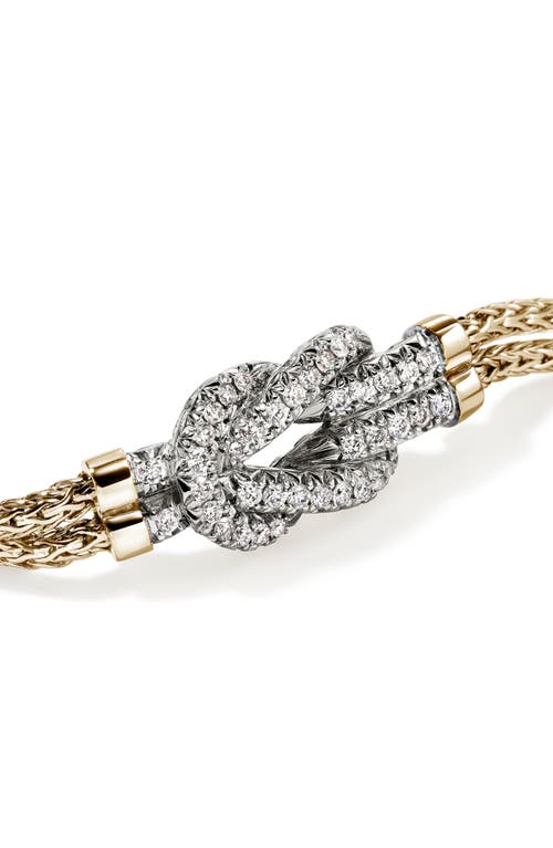 John Hardy 14k Yellow Gold Love Knot Diamonds Bracelet In 14k Yellow Gold