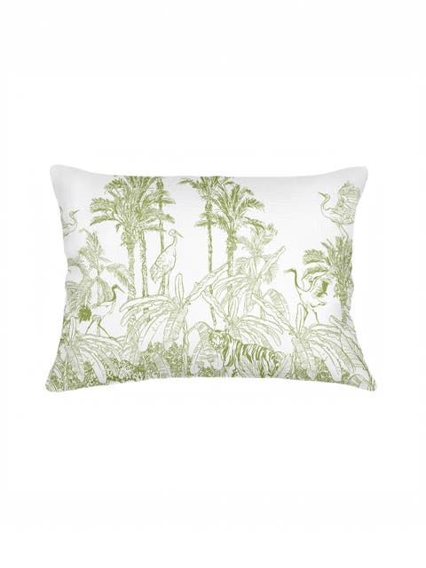 Wildlife Toile Linen Pillow Cover Only