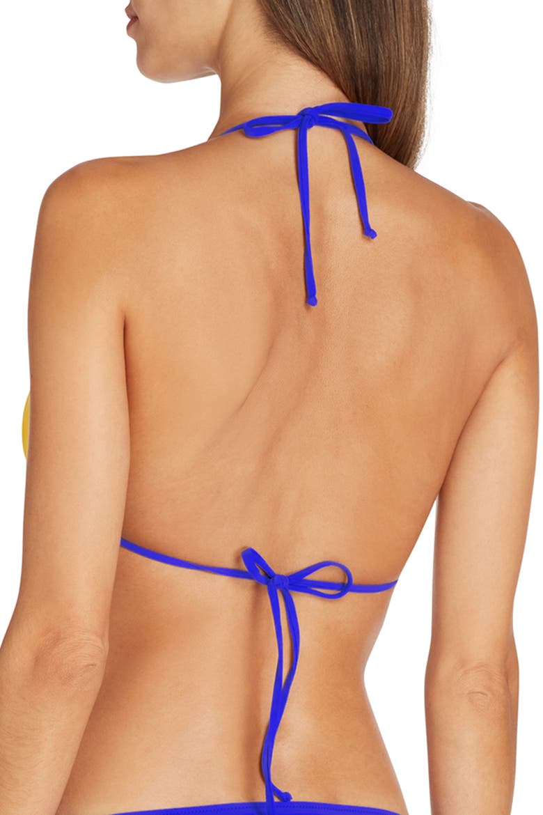 Ibiza Bandage Triangle Bikini Top, Alternate, color, Blue